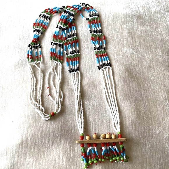 Vintage Native American Seed Bead Necklace 38 Inches - Picture 1 of 10